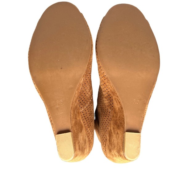 Jeffrey Campbell Women's Sz 9.5 Suede Peep Toe Perforated Lace Up Wedge Bootie - Picture 11 of 11